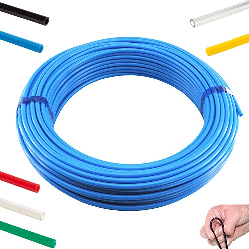 100 Meter - Polyethylen-Schläuche, Schwarz und Natur / 6x4-8x6mm, Pneumatikschlauch, Druckluftschlauch (6 x 4 mm, Blau) von fittingstore