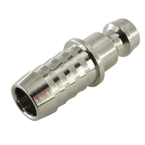 Kupplungsstecker NW 5 mit Schlauchtülle Schlauchanschluss Druckluftstecker (Messing vernickelt - 6 mm) von fittingstore