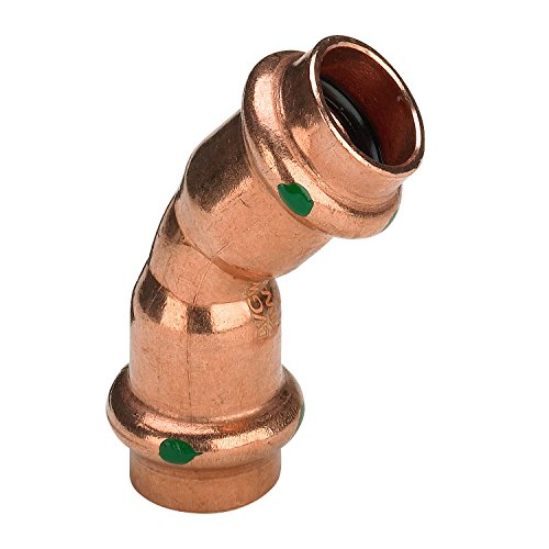 Pressfittinge T-Stück, 45° Bogen, Kappen, Muffen, 90° Bogen, Winkel Pressfittings Reduziermuffen Kupfer Rohrverbindung (45° Bogen - 12 mm (i-i)) von fittingstore