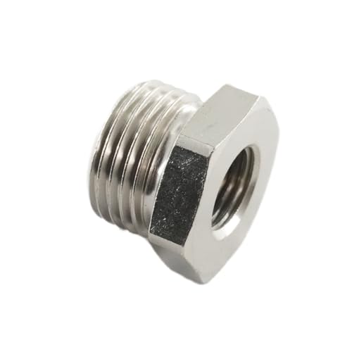 Reduziernippel mit zylindrischem Außen-/Innengewinde Messing vernickelt Gewindefittings für Druckluft Wasser (G 1/2" x G 3/8") von fittingstore