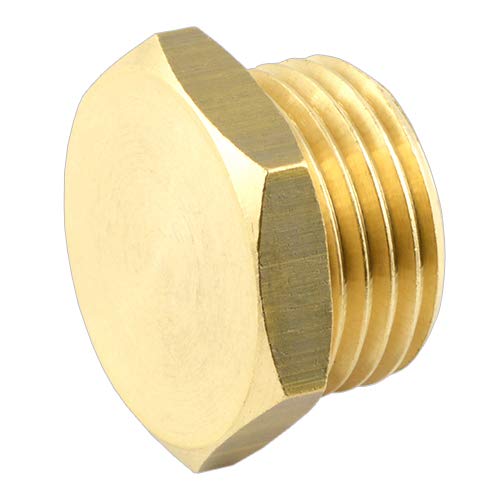 Fittingteile - Blindstopfen Verschlussstopfen mit Außengewinde Druckluft Wasser (Werkstoff: Messing - Gewindegröße: G 1/2") von fittingteile