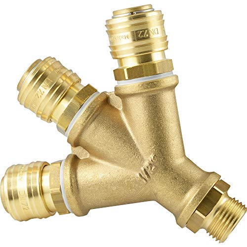 Fittingteile - Druckluftkupplung Verteiler Luftweiche mit Innen-/Außengewinde Kupplungsstecker (Ausführung: A6 - Gewinde: G 1/2" - Anschluss: Außengewinde) von fittingteile