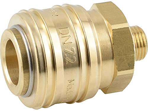 Fittingteile - Druckluftkupplung mit Außengewinde Standard NW 7,2 inkl. Dichtring (Werkstoff: Messing - Gewindegröße: G 1/8") von siwerk