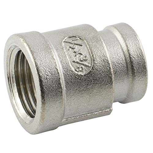 Fittingteile - Edelstahl Reduziermuffe Rundmuffe Rohrverbinder (Werkstoff: Edelstahl - Gewindegröße: Rp 2" x Rp 1") von fittingteile