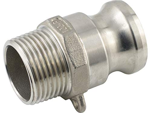 Fittingteile - Kamlock Schnellkupplungsstecker mit Außengewinde Typ F (Werkstoff: Edelstahl 1.4408 - Gewindegröße: Rp 1-1/2") von fittingteile