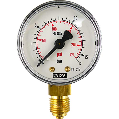 Fittingteile - Manometer senkrecht Ø 40, 50, 63 mm - Klasse 2.5 für Druckluft und Vakuum (Durchmesser: Ø 40 mm - Anzeigebereich: 0 bis 1,6 bar) von fittingteile