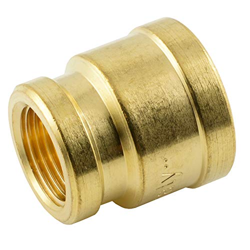 Fittingteile - Messing Reduziermuffe Rundmuffe Rohrverbinder (Werkstoff: Messing - Gewindegröße: G 1/2" x G 3/8") von fittingteile