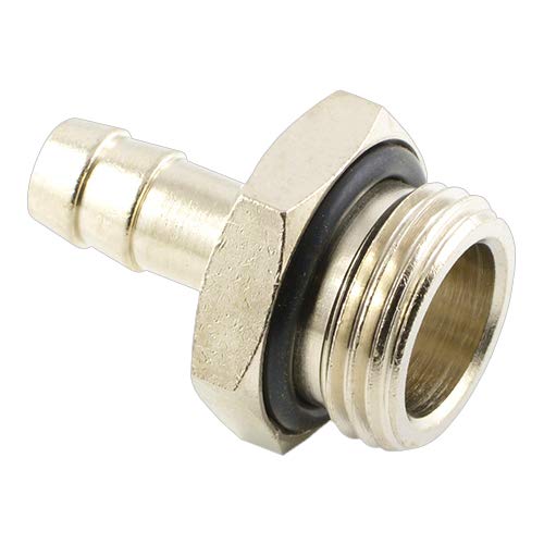 Fittingteile - Schlauchtülle mit Außengewinde bis 30 bar Messing vernickelt inkl. Dichtung (Größe: G 1/4" - 9 mm) von fittingteile