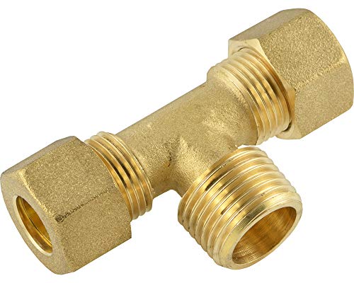 Fittingteile - T-Stück Klemmringverschraubung mit konischem Außengewinde (Gewinde: R 1/2" - Für Rohr Ø außen: 12 mm) von fittingteile