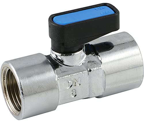 Mini-Kugelhähne mit Knebelgriff einseitig EN 331 für Druckluft Wasser Mineralöle Vakuum Ventil (Innengewinde, Rp 3/8") von siwerk
