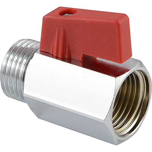 Fittingteile - Mini-Kugelhahn mit Knebelgriff einseitig für Druckluft Wasser Vakuum Ventile (Innen-/Außengewinde, G 1/8") von siwerk