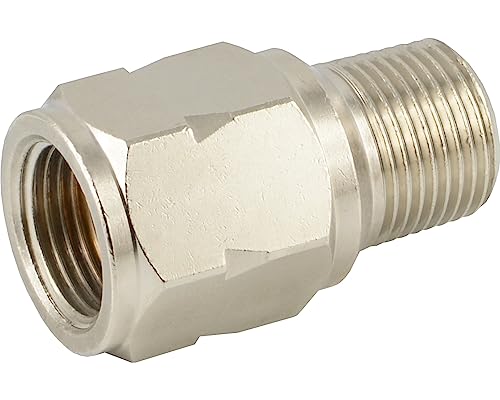 Fittingteile -Mini-Rückschlagventile Messing vernickelt Innen-Außengewinde für Druckluft Wasser uvm.. bis 10 bar (Gewinde: R 3/8" - mit Feder - NBR) von siwerk