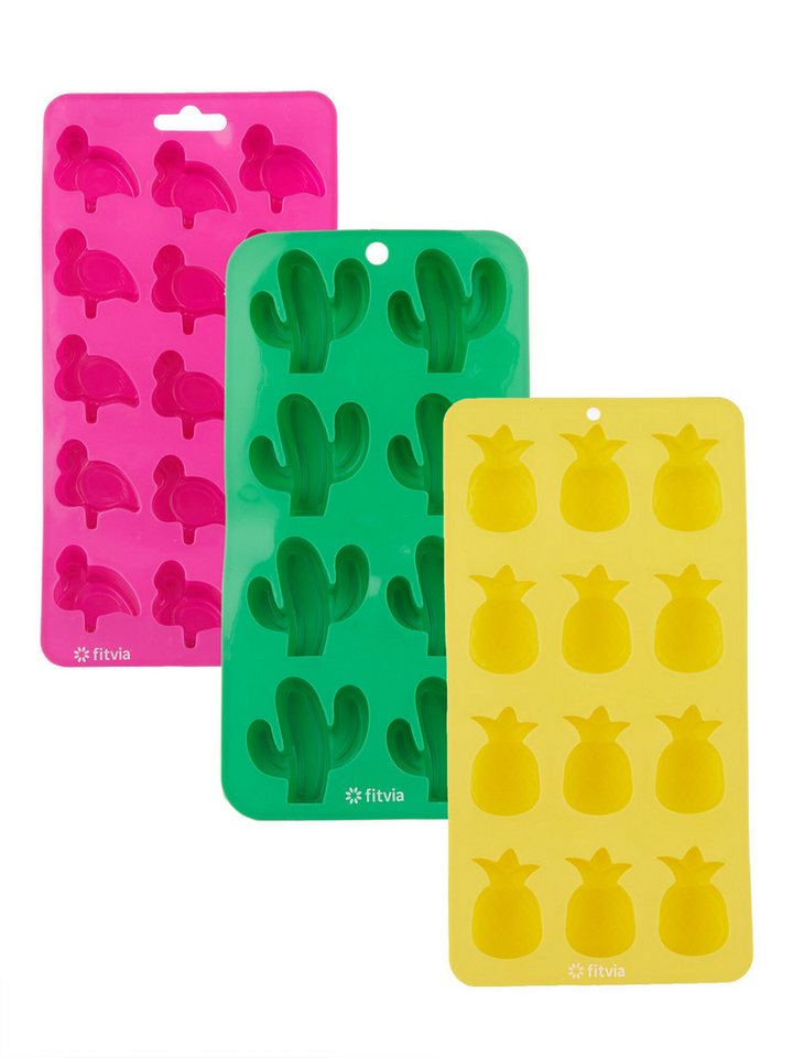 fitvia Eiswürfelform Tropical Ice-Forms, (3-tlg), mit Platz für 35 Eiswürfel von fitvia