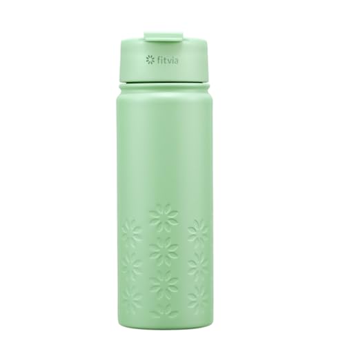 fitvia Thermoflasche "Mint" 500ml Edelstahl, integriertes Teesieb, Wärme- und Kältefunktion, Wasserkaraffe von fitvia