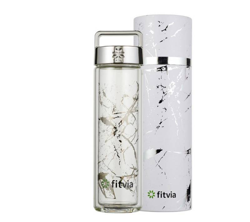 fitvia Thermoflasche Thermoflasche "Silver Marble" von fitvia