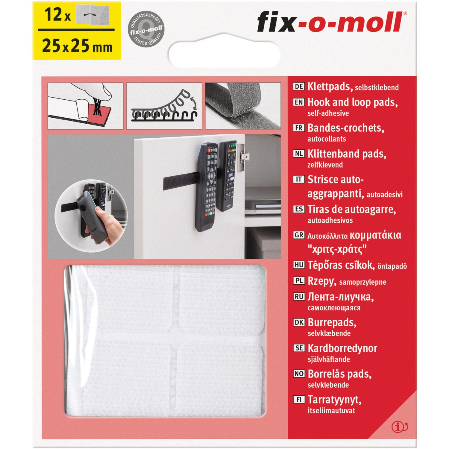 Fix-o-moll Klettpads selbstklebend 12 Sets Weiß 25 mm x 25mm Fix-o-moll Klettpads selbstklebend 12 Sets Weiß 25 mm x 25mm von fix-o-moll