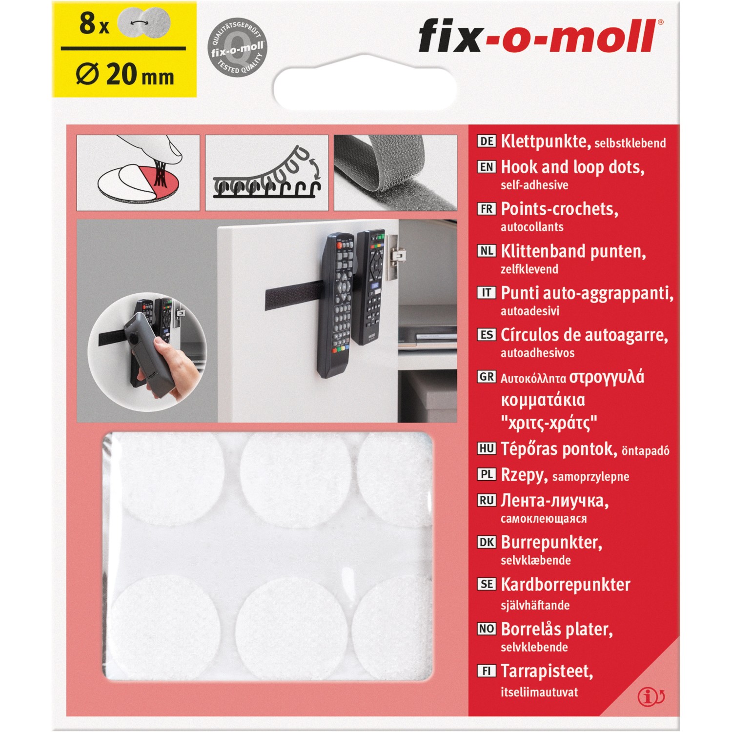 Fix-o-moll Klettpunkte selbstklebend 8 Sets Weiß 20 mm Fix-o-moll Klettpunkte selbstklebend 8 Sets Weiß 20 mm von fix-o-moll