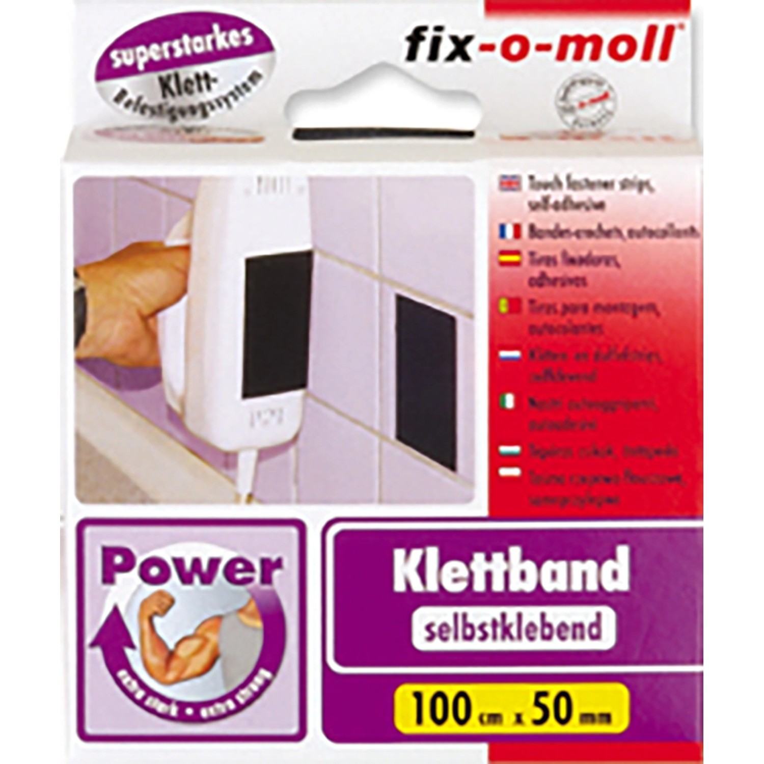 Fix-o-moll Power-Klettband selbstklebend Schwarz 100 cm x 50 mm Fix-o-moll Power-Klettband selbstklebend Schwarz 100 cm x 50 mm von fix-o-moll