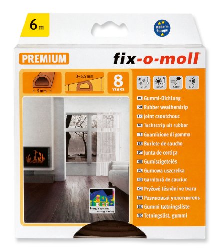 fix-o-moll D-Profildichtung 6 m 6 x 9 mm selbstklebend braun, 3565269 von Fix-O-Moll