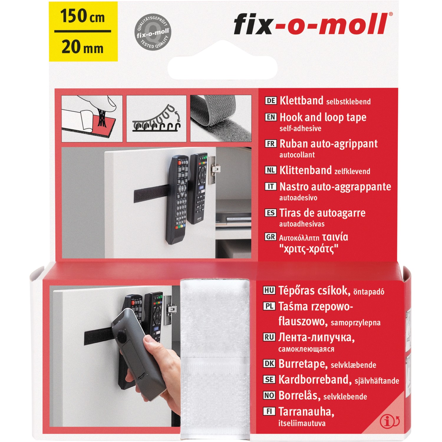 Fix-o-moll Klettband selbstklebend Weiß 150 cm x 20 mm Fix-o-moll Klettband selbstklebend Weiß 150 cm x 20 mm von fix-o-moll
