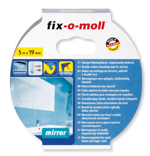 fix-o-moll Spiegel-Montageband 5 m 19 mm selbstklebend weiß, 3563056 von Fix-O-Moll