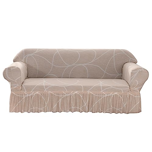 Fixinus High Stretch Sofabezug Moderne Sofaüberwurf Jacquard Elastische Sofahusse mit 1 Kissenbezug für Wohnzimmer Protector für Hunde Haustiere (Yz, 3 Sitzer) von Fixinus