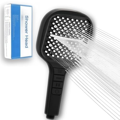 3-in-1 Hochdruck-Duschkopf Megashower, Wassersparender Duschkopf mit Schlauch und halterung, 7 Strahlarten Handbrause Dusche, Druckerhöhend Duschbrause mit Stopptaste und Anti-Stau-Silikondüse (B-1) von fjaldjfu