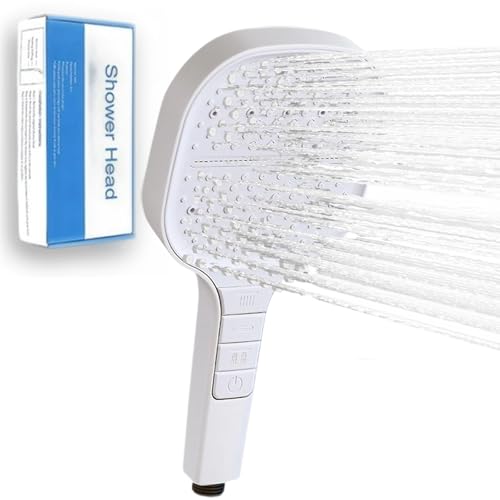 3-in-1 Hochdruck-Duschkopf Megashower, Wassersparender Duschkopf mit Schlauch und halterung, 7 Strahlarten Handbrause Dusche, Druckerhöhend Duschbrause mit Stopptaste und Anti-Stau-Silikondüse (C-1) von fjaldjfu