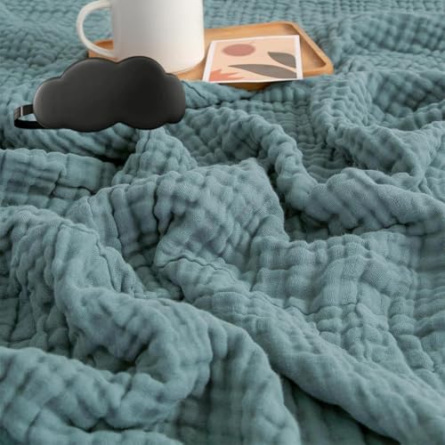 Musselin Decke Sommer, 2025 Musselin Decke 150 x 200, 100% Natürliche Musselindecke Leichte Sanfte, Bequeme Muslin Blanket Erwachsene as Blanket, Bed, Couch Throw für Ganze Saison (B,70*140cm) von fjaldjfu