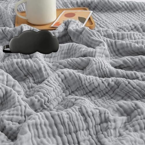 Musselin Decke Sommer, 2025 Musselin Decke 150 x 200, 100% Natürliche Musselindecke Leichte Sanfte, Bequeme Muslin Blanket Erwachsene as Blanket, Bed, Couch Throw für Ganze Saison (F,200*230cm) von fjaldjfu