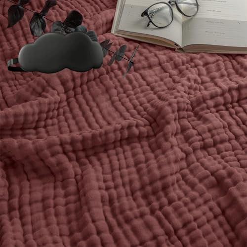 Musselin Decke Sommer, 2025 Musselin Decke 150 x 200, 100% Natürliche Musselindecke Leichte Sanfte, Bequeme Muslin Blanket Erwachsene as Blanket, Bed, Couch Throw für Ganze Saison (G,200*230cm) von fjaldjfu