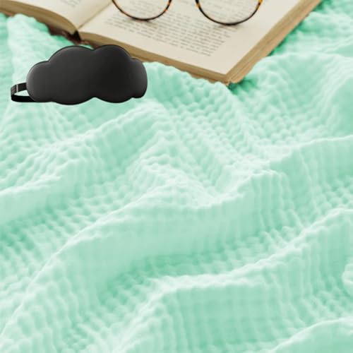 Musselin Decke Sommer, 2025 Musselin Decke 150 x 200, 100% Natürliche Musselindecke Leichte Sanfte, Bequeme Muslin Blanket Erwachsene as Blanket, Bed, Couch Throw für Ganze Saison (I,150*200cm) von fjaldjfu