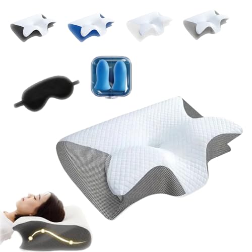 fjaldjfu 2025 Neu Curosleep Kissen, Nacken Therapiekissen, Nackenkissen, Ergonomisches Orthopädisches Kissen Mit Konturierter Unterstützung Für Seiten, Rücken, Und Bauchschläfer, Besseren Schlaf (A) von fjaldjfu
