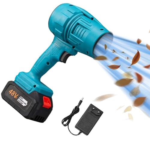 fjaldjfu Anchester Turbo Jet Blower, 2025 Upgraded Cordless Turbo Super Power Air Duster, 38000 RPM Handheld Car Dryer Air Blower, Stepless Speed Regulation Portable Dust Cleaner (Blue,1+1 Batterie) von fjaldjfu