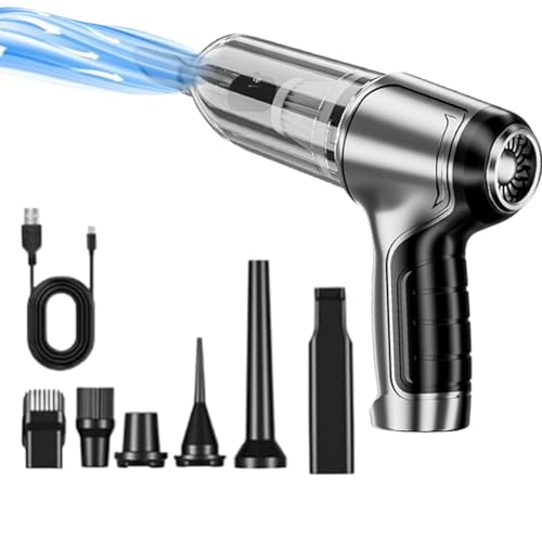 fjaldjfu Dust-Buster - Handstaubsauger 3 in 1, 2025 18000Pa Autostaubsauger mit Bürstenloser Motor, Mini Staubsauger, Auto Kabellos Staubsauger für Büro Genutzt, Haus, Küche, Tierhaare (Grey) von fjaldjfu