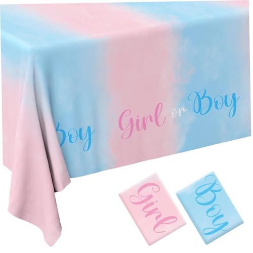 2pcs Geschlecht enthüllen Tischtücher PE wasserdichte Geschlecht Enthüllungstabelle Dekoration Einwegabdeckung für Jungen oder Mädchen Party Hintergrunddekoration von fkngcp