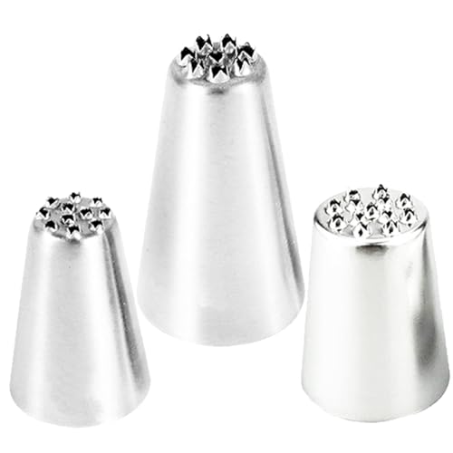 3pcs/Set Grasrohrspitze Tipp Edelstahl Kuchenrohre Tipps Lustige DIY Backwerkzeuge Tipps einfach zu reinigen Kuchendekoration Set für Geschäfte machen Kuchen Dekorieren von fkngcp