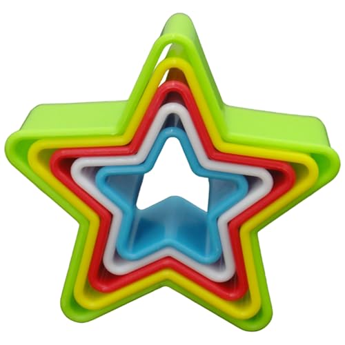 5pcs Cookie Cutter, 5 Size Stern-formte Keksschneider, glatte und robuste Abs Cookie-Presse, wiederverwendbares Mehrzweck-Backwerkzeug für Kuchen, Fondant & More von fkngcp