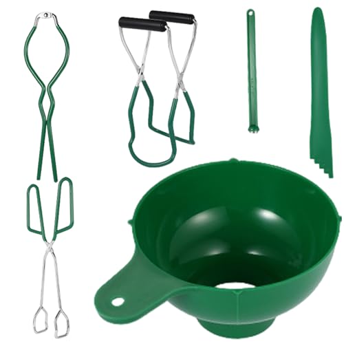 6pcs/Set Canning-Utensilien, Anti-Scenen-Konservenvorstärker-Starter-Kit mit Zange, Glasschlüssel, Magnetlid-Lid-Lifter und mehr praktischem Kit für Jars Trichter von fkngcp