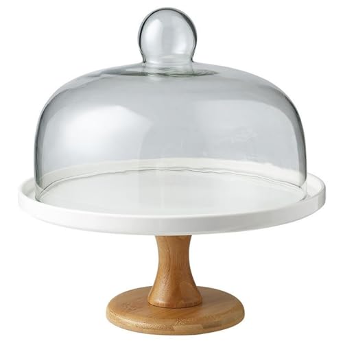 8-Zoll-Kuchenständer mit klarem Glasdeckel abnehmbarer Kuchenkuppel Multifunktionaler Halter für Party-Dessert-Käse-Früchter Display und Lagerung von fkngcp