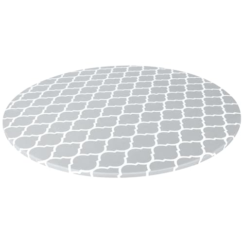 Ausgestattete Tischdecke runder Tischabdeckung Protektor wasserdicht ＆ öldichtes elastisches Tischdecke PVC Fit 37.4-44 '' Tisch für Esszimmer Küchenpicknick von fkngcp