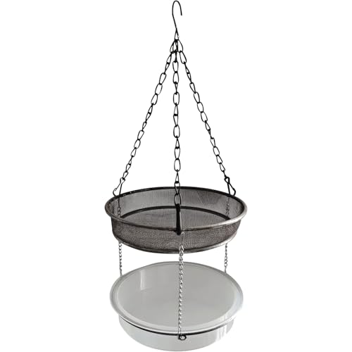 Hängende Vogelhäuschen und Vogelbad, Doppelscheiben -Mesh -Feeder -Tablett, 7, 1 x 1, 4 Zoll Runde Feeder für Außenfuttertablett von fkngcp