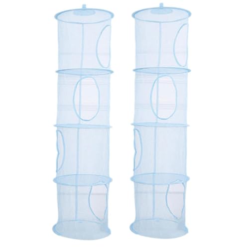 Hanging Mesh Space 4 Stufen Spielzeug Aufbewahrungskorb Falten Platz sparende Organisator 2PCS Bluemesh von fkngcp