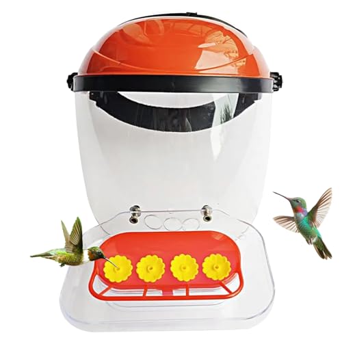 Hummingbird Feeder Hut, Plastik-Kolibri-Feeder, 2-in-1-tragbare Feedermaske mit verstellbarem Stirnband, für Garten im Freien im Freien von fkngcp
