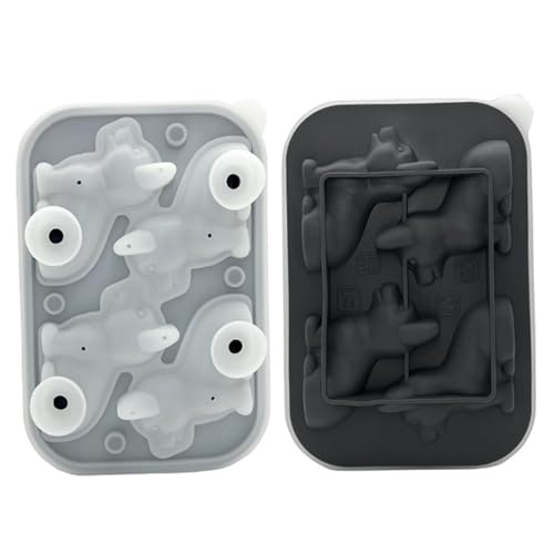 Hunde Eiswürfel Tabletts 3d niedliche Corgi Ice Cube Tably 4 Hohlraum Food Grade Silikonschale mit Trichter Easy Freisetzung Flexible Fun Whisky Würfel Schimmelgeschenke für Männer von fkngcp
