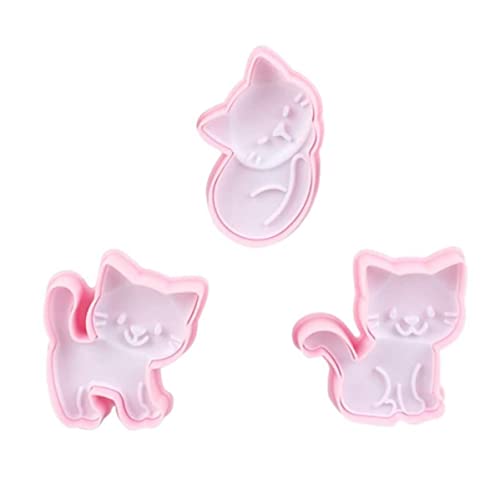 Katzen Cookie Stamper Form Cartoon Kätzchen Keks Fondant Form DIY TIER BACKSMOFT 3PCS von fkngcp