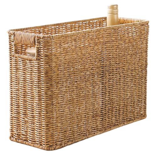 Magazinkorb 15x10.2x5.9 gewebte Rattan Magazine Rack mit Griff von fkngcp