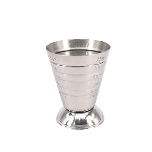 Messung der Tasse Edelstahl Cocktail Jigger Flüssigkeit Mini Espresso -Schnapsglas bis zu 2, 5 Unzen 75 ml 1pcmeasuring Cup von fkngcp