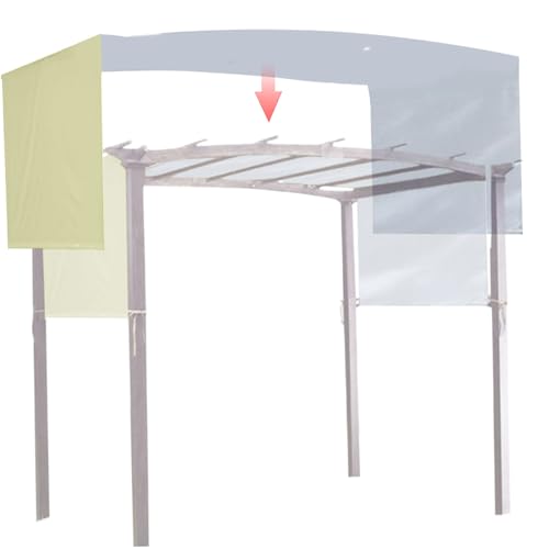 Pergola Schattenabdeckung 17x7 Fuß mit Silber beschichtete Polyester Pergola-Abdeckung wasserdicht und Sonnenschutz mit 4 Gurten robuster Ersatzdach, nur (beige) Schatten von fkngcp