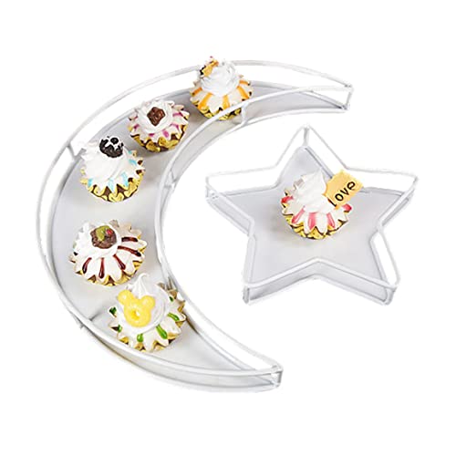 Ramadan Servierschale Eid Mubarak Dessert Platte Mondstern Lebensmittelbehälter Ramadan Tischdekor Weiße Stern und Mondschale von fkngcp